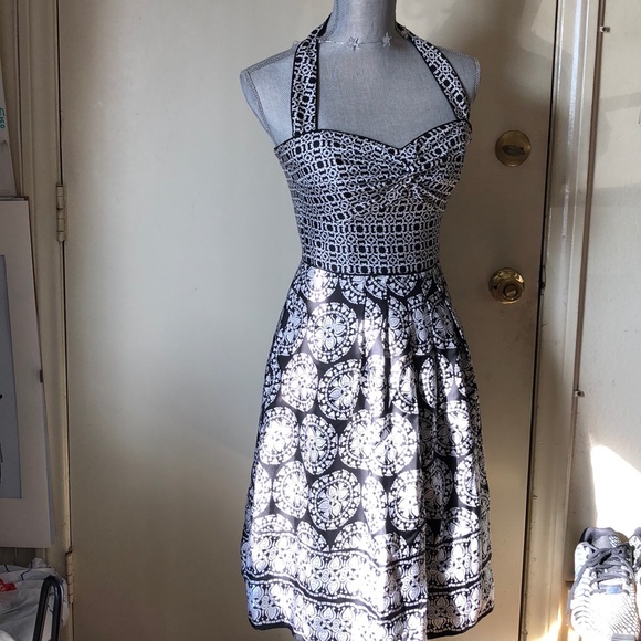 white silk halter dress